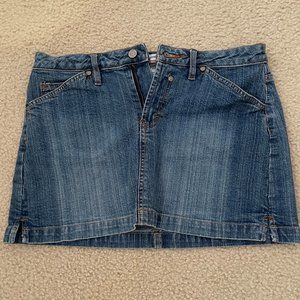 Y2K/Vintage "No Boundaries" denim mini skirt